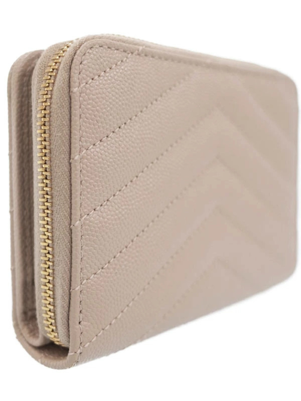 Saint Laurent Short fold Bi Compact Paris Zip Monogram Full Wallet Brown